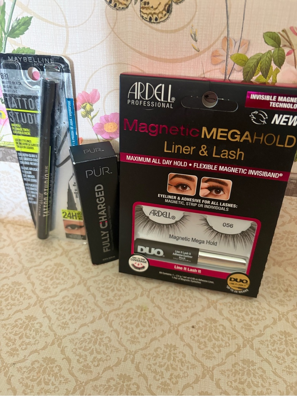 Ardell Magnetic Eyelashes + PUR Magnetic Mascara + Maybeline Tattoo Eye Liner